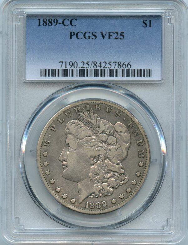 1889-CC $1 Morgan Dollar PCGS VF25