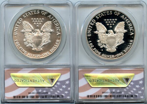 1987 SIlver Eagle Two Coin Mint State & Proof Set - Image 2