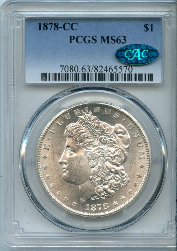 1878-CC Morgan Silver Dollar PCGS MS63 CAC Approved