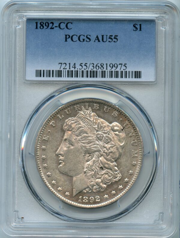 1892-CC Morgan Silver Dollar PCGS AU55