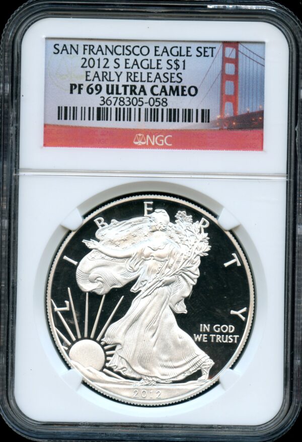 2012-S $1 Silver American Eagle PF69 UC NGC - Early Release San Francisco Eagle Set