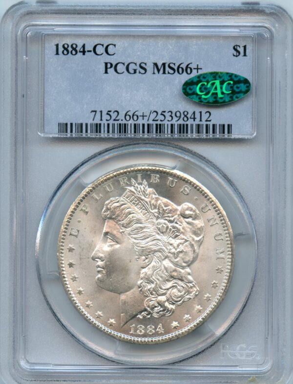 1884-CC Morgan Silver Dollar PCGS MS66+ CAC Certified