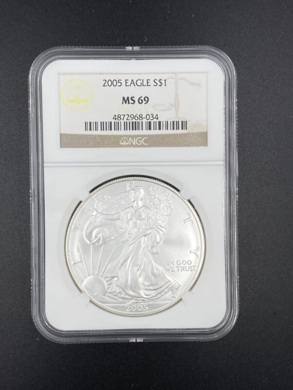 2005 Silver Eagle MS69 - NGC - Brown Label