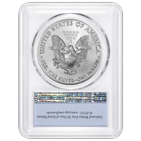 2019 Silver Eagle MS70 First Strike - Flag Label - Image 2