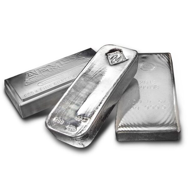 100 OZ  999.9 Silver Bar Random Design