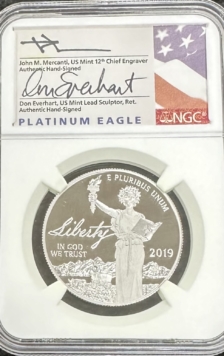 2019 $100 Platinum American Eagle Liberty Design