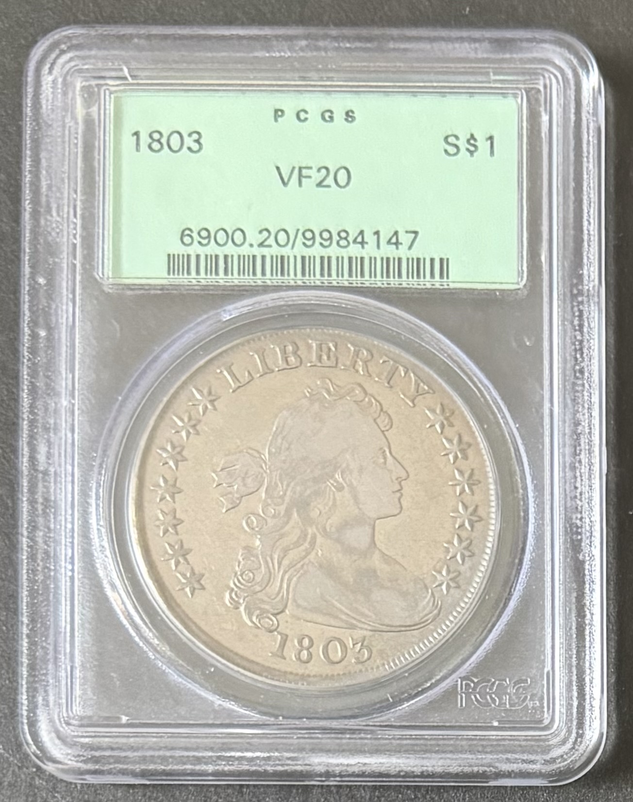 1803 Draped Bust $1 Small 3 VF20