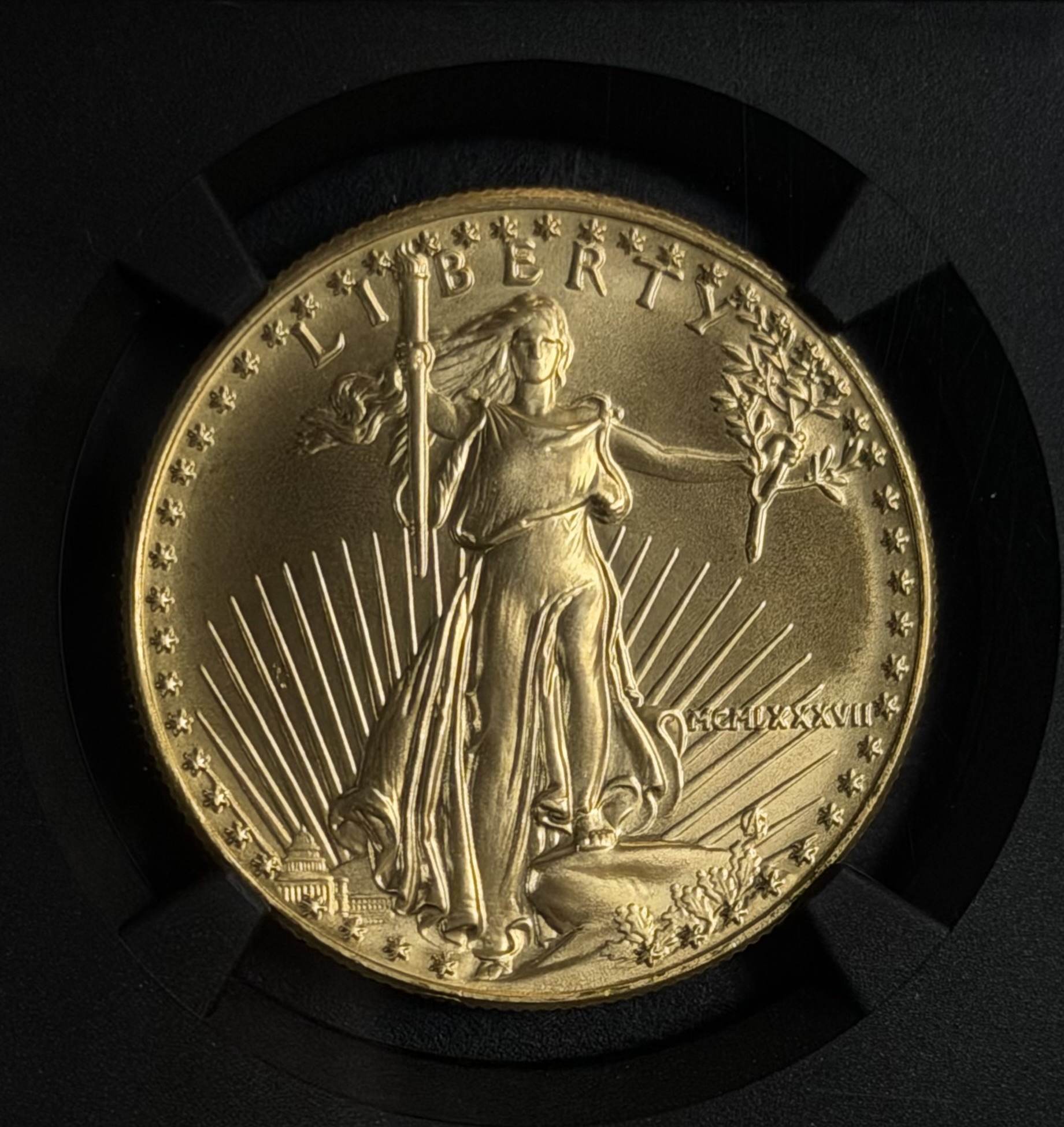 1987 $50 American Gold Eagle NGC MS70 - Image 2