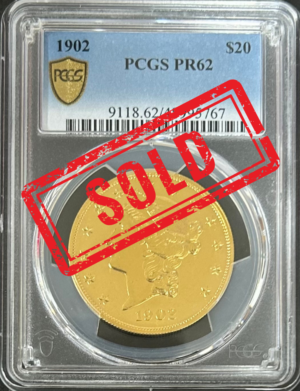 1902 $20 Liberty Head PCGS PR62