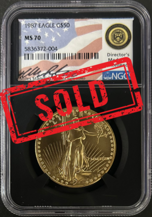 1987 $50 American Gold Eagle NGC MS70